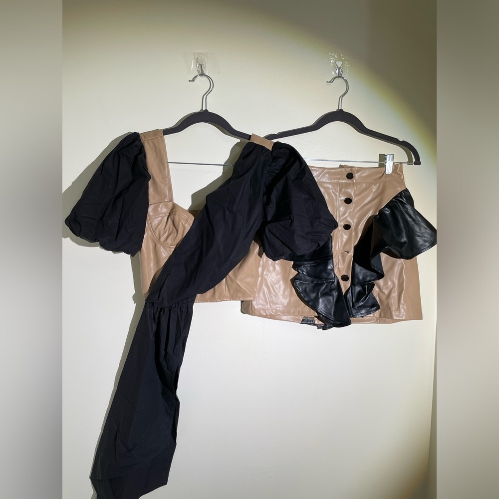 leather two pieces set